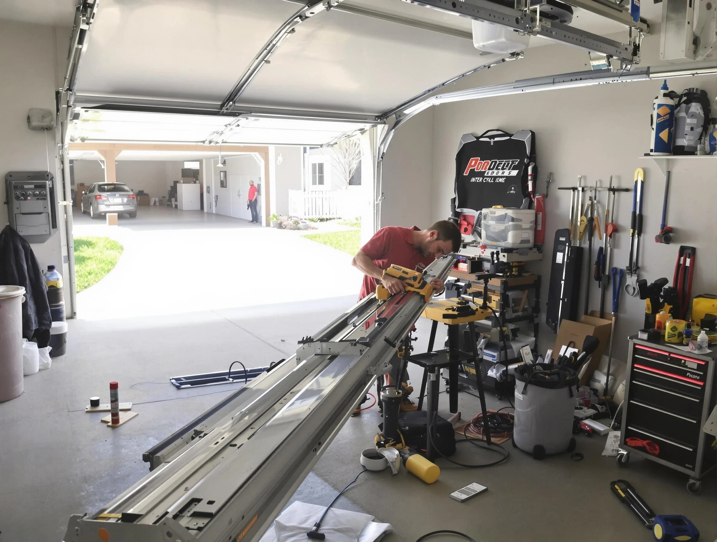 Pine Garage Door Repair expert performing track repair in Pine