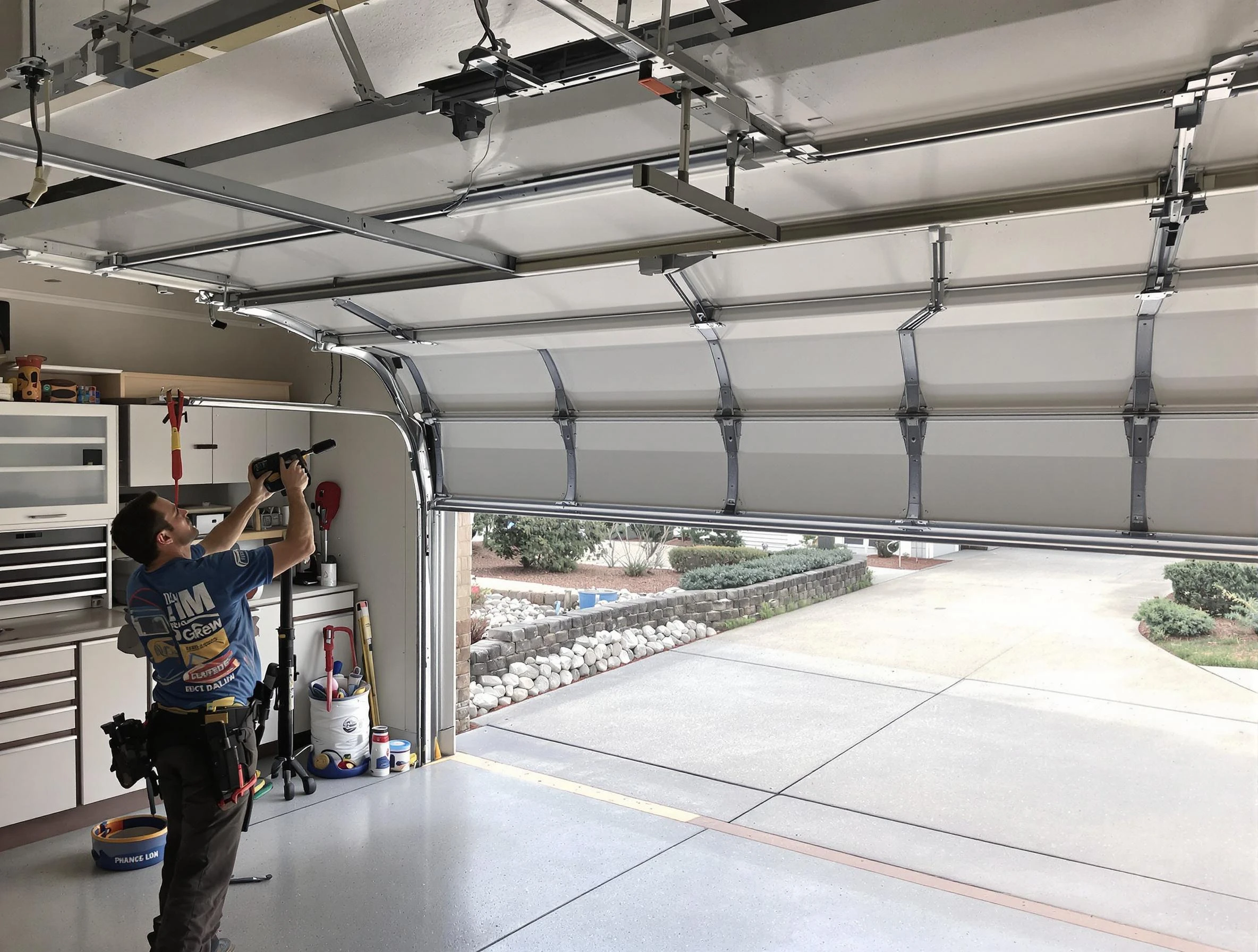 Garage door track repair service by Pine Garage Door Repair in Pine